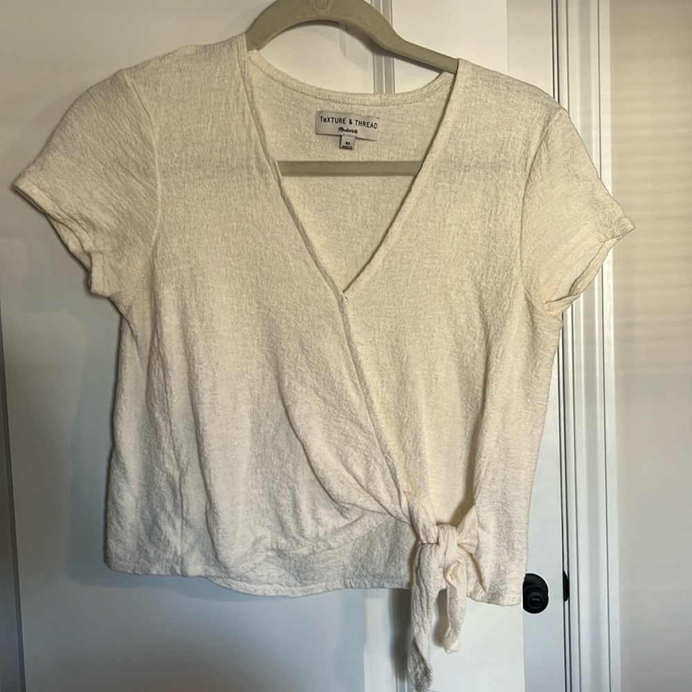 Cream madewell wrap shirt
